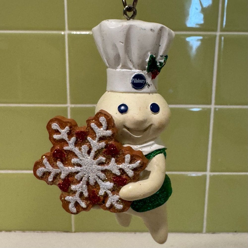 Danbury Mint The Pillsbury Doughboy Glitter Ornament Snowflake Cookie - No Box